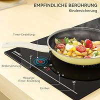 Hermitlux Beépíthető Kerámia Főzőlap - 29 cm Fekete Üveg, 2 Zónás, 3300W, Érintőszenzoros Vezérlés, Gyerekzár, Időzítő, Kompakt 5