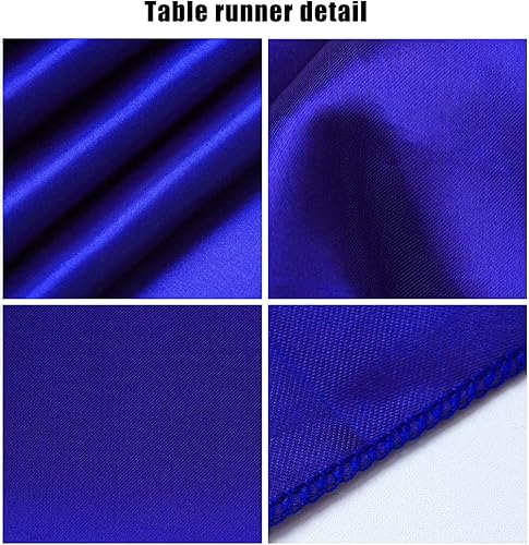 Miniatura 4 de Paquete de 10 caminos de mesa de satén azul rey de 12 x 108 pulgadas de largo para bodas, fiestas de cumpleaños, banquetes, graduaciones, compromisos