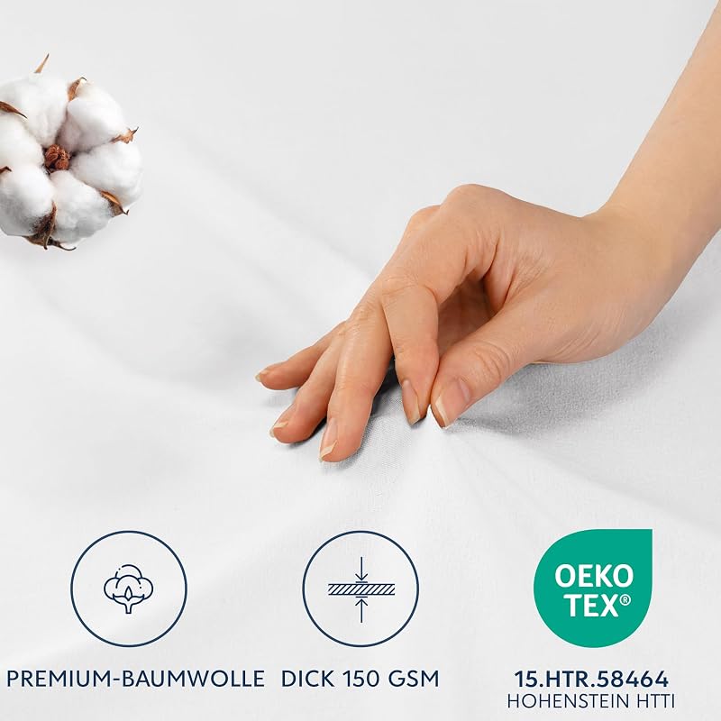 Dreamzie Párnahuzat 40x60 cm (2 db) - 100% Jersey Pamut, Fehér, Hipoallergén, Tartós, Mosógépben Mosható