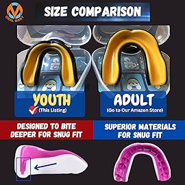 Oral Mart Youth Mouthguard for Kids (Black/Yellow) - Youth Mouthguard for Karate, Flag Football, Martial Arts, Taekwondo, Boxing, Football, Rugby, BJJ, Muay Thai, Soccer, Hockey