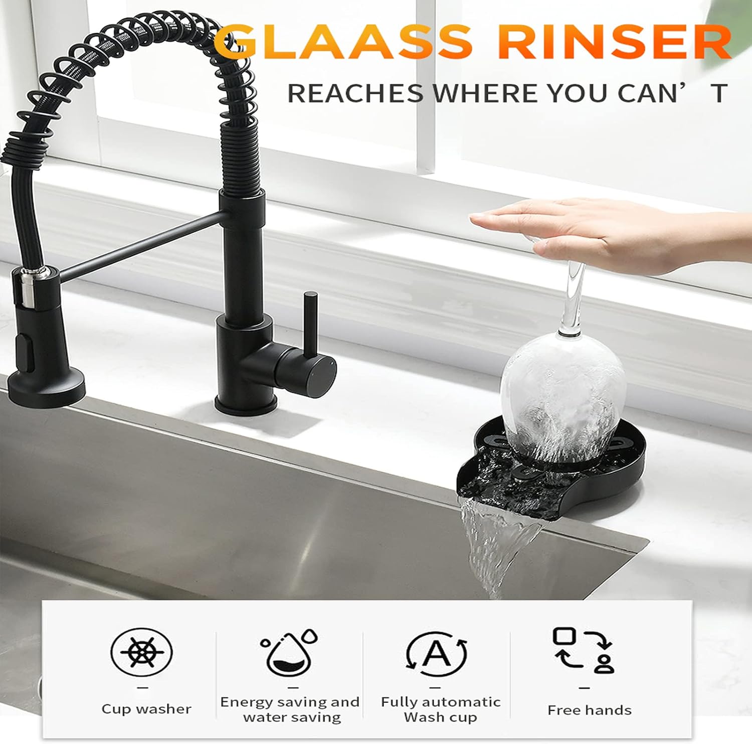 Bao Monad Water bar Counter 304 Stainless Steel Washer Embedded high-Pressure Cup Washer Commercial Automatic Tank Washer for Kitchen Accessories