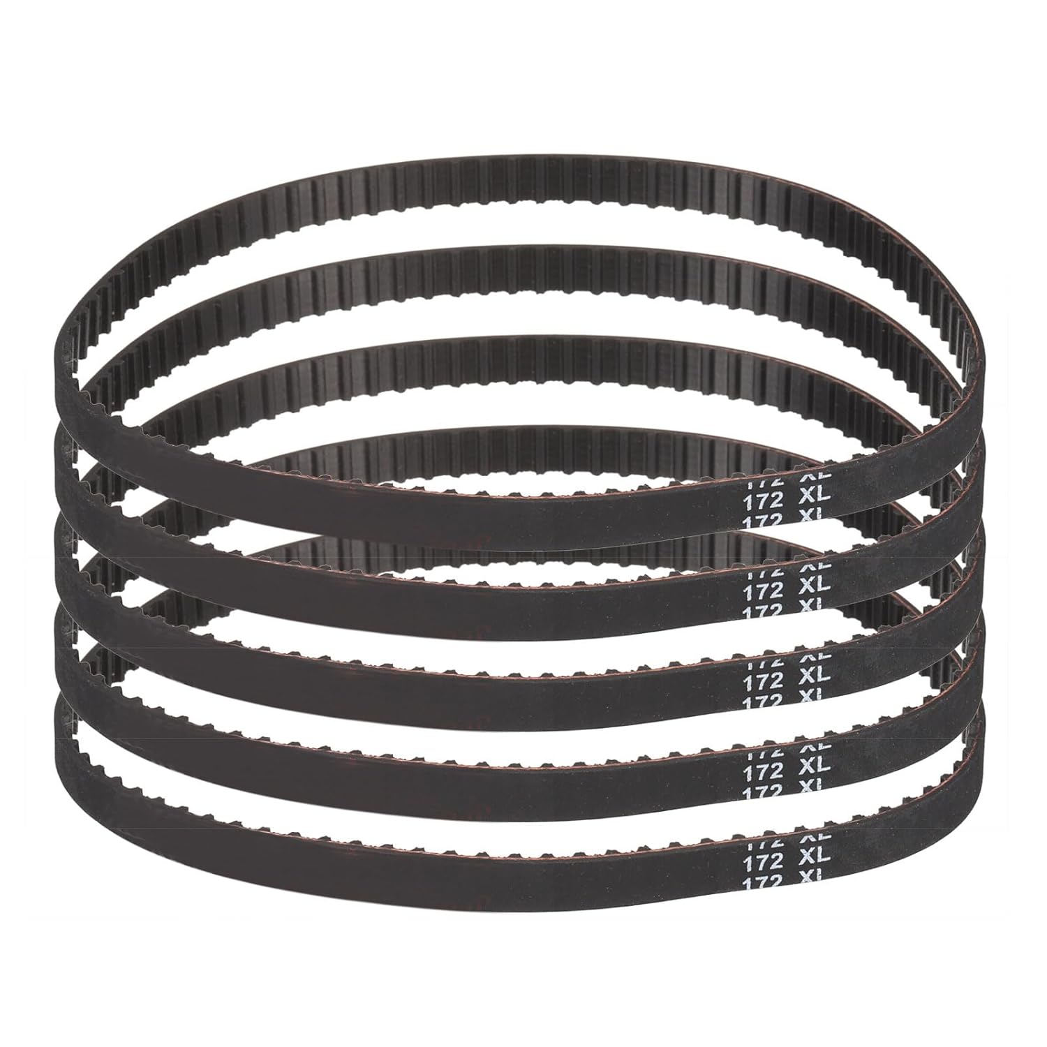 uxcell 4pcs 1020XL 037 Timing Belt 510 Teeth Rubber Geared Cogged Belt, 0.37" Width, 0.20" Pitch Mechanical Replacement Belts