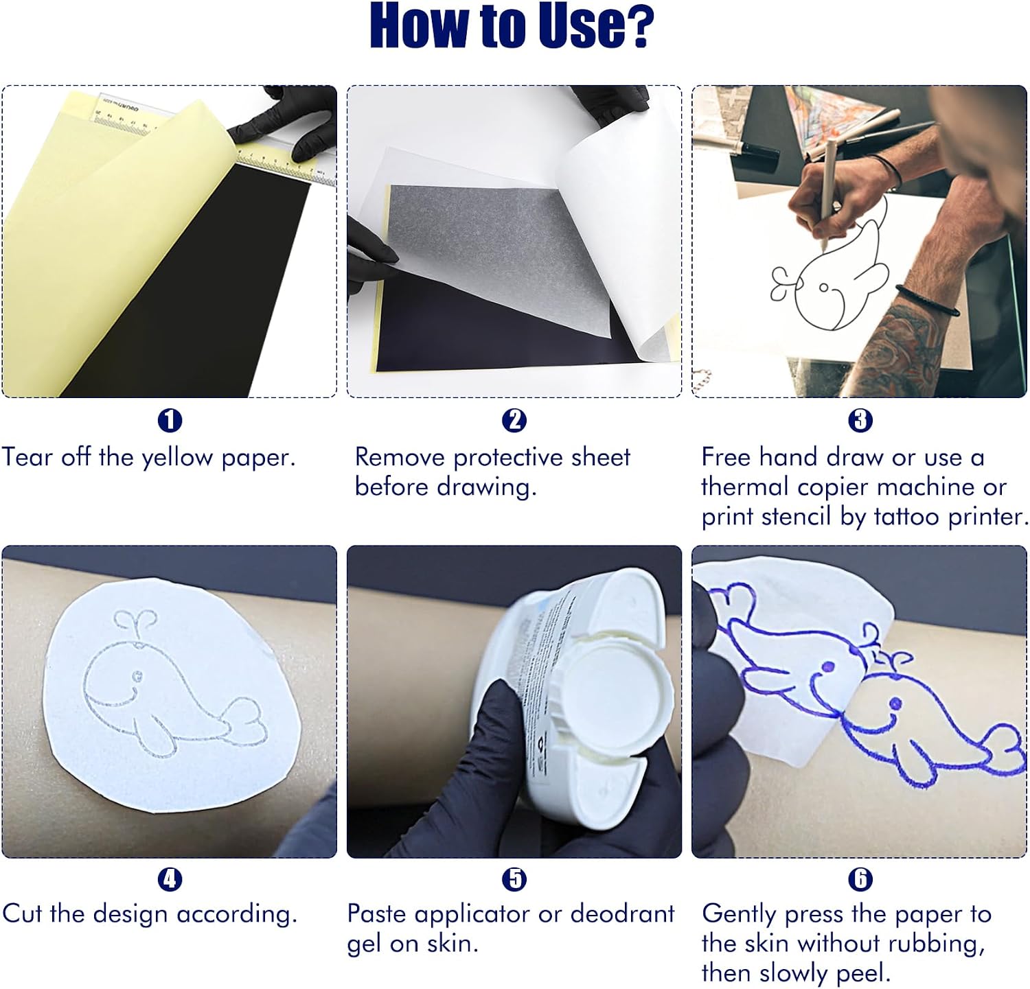 Tattoo Transfer Paper, 50 Sheets Tattoo Stencil Paper, Stencil Paper for Tattooing - A4 Size, 4 Layers Thermal Transfer Paper DIY Tattoo (50PCS)