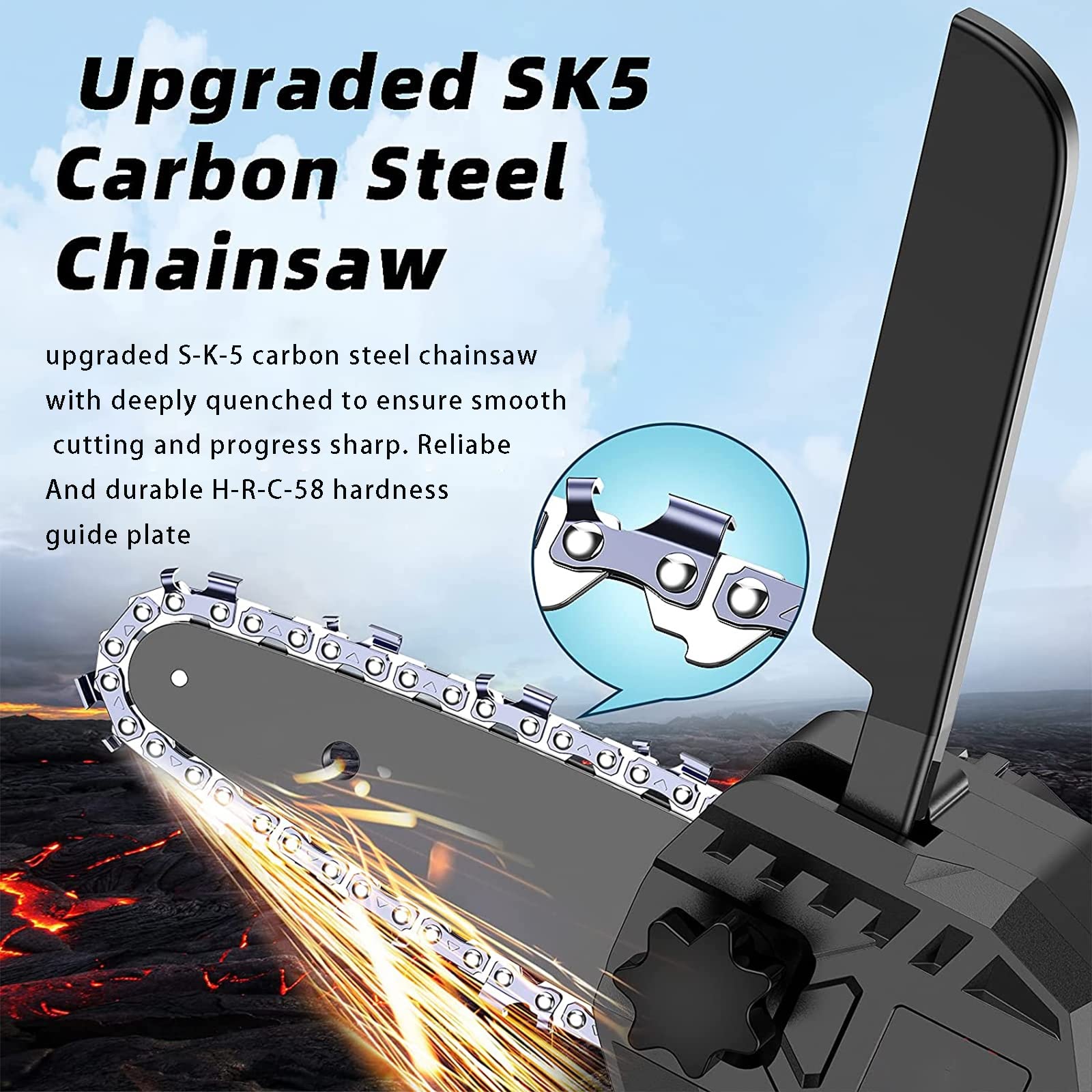 Mini Chainsaw Cordless, 4-calowa przenośna elektryczna piła łańcuchowa Zasilana z baterii jednoręczna ręczna piła łańcuchowa do ogrodnictwa, cięcie drewna gałęzi drzewa