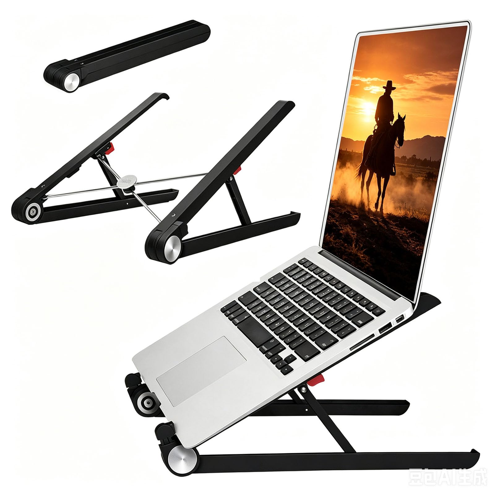 Portable Laptop Stand for Dell Alienware M18 18 inch Gaming Laptop.Very Easy to Handle 18 inches and Very Stable Laptop Stand for Desk,Made of Reinforced Nylon, 304 Stainless Steel and Silicone.Black