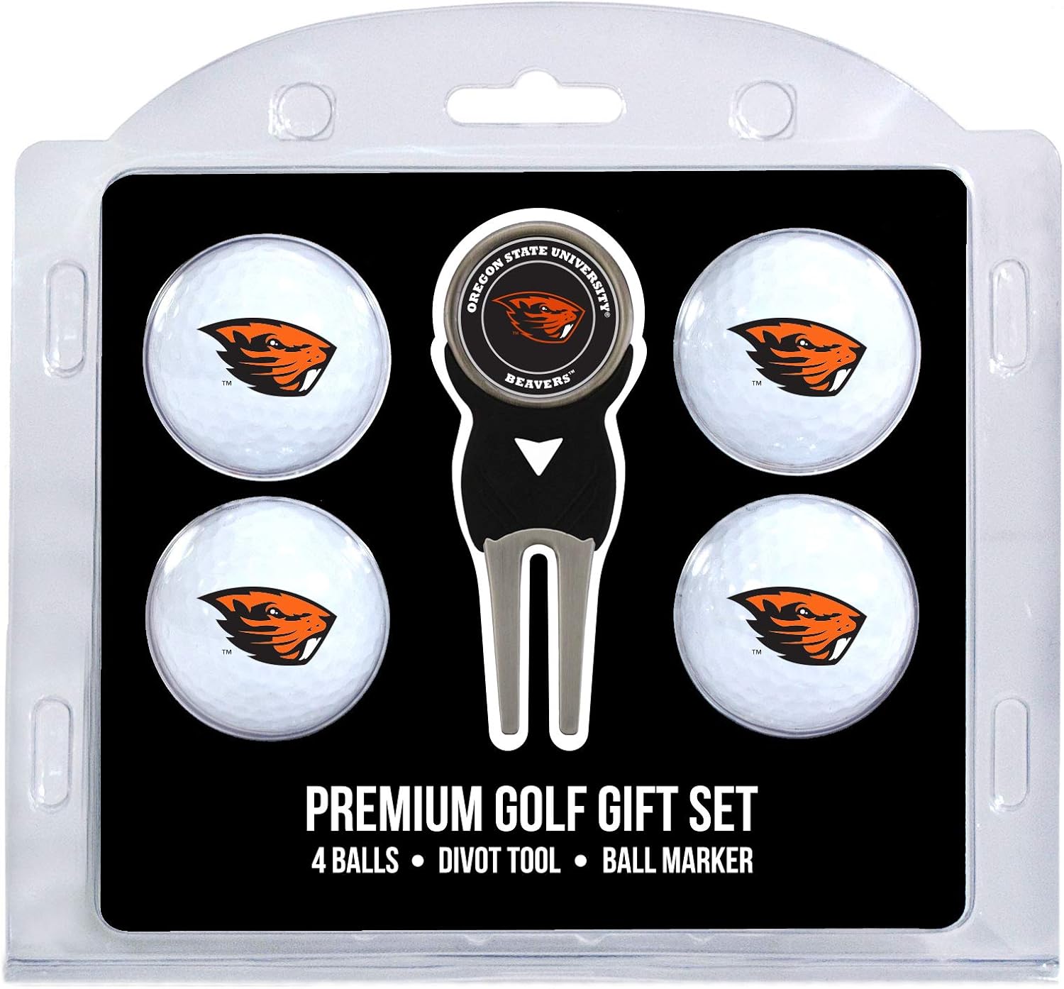 Team Golf NCAA Unisex-Adult Team Golf NCAA Regulation Size Golf Balls (4 Count) & Divot Tool with Removable Double-Sided Magnetic Marker