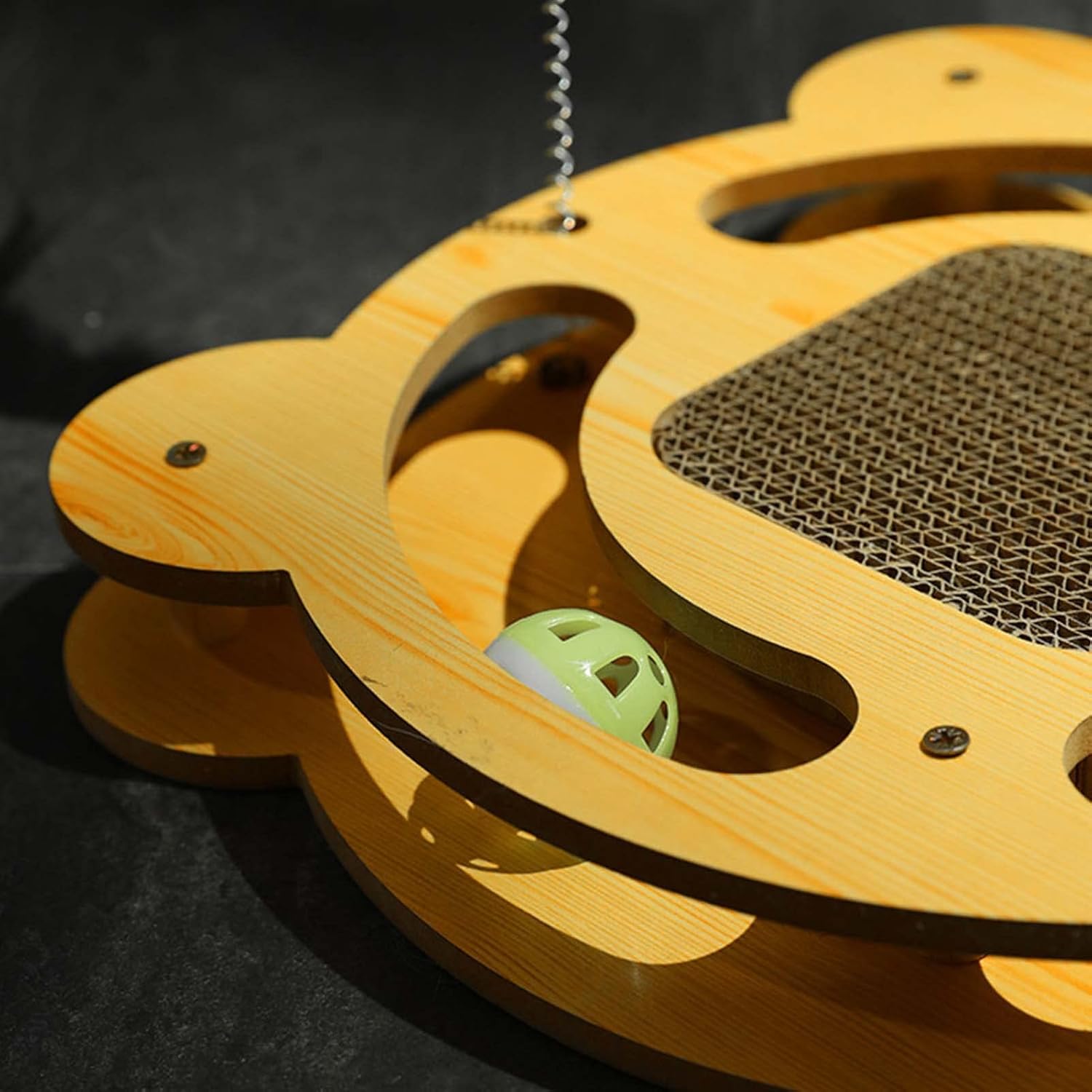Restokki Interactive 3 in 1 Cat Turntable Toy - Scratching, Play, and Fun with Wand and Ball
