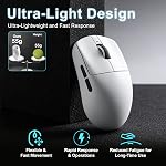 R1 SE+ Wireless Gaming Mouse, 18000 DPI, High-Precision PAW3395SE Sensor,55g Lightweight,Three Connection Modes Mouse, Programmable Ergonomic Mouse Suitable for Laptops/PC/Mac (White)