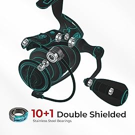 Piscifun Viper X Spinning Reel, Ultralight 6.2:1 High Speed Spinning Fishing Reel, 10+1BB, Carbon Fiber 33 LB Max Drag,5000 Series