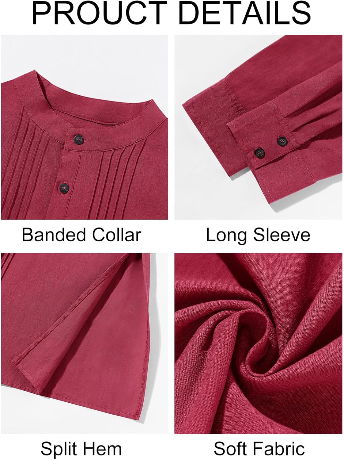 Runcati Mens Kaftan Robe Button Down Long Sleeve Cotton Linen Thobe Casual Muslim Gown Henley Shirt - Image 5