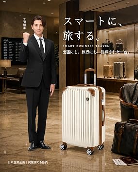 New Trip Suitcase, Carry Case, Extendable, Carry-on Function, Lightweight, Large Size, Small Size, 10.6 gal 40 L, For 2 to 3 Nights, Ivory