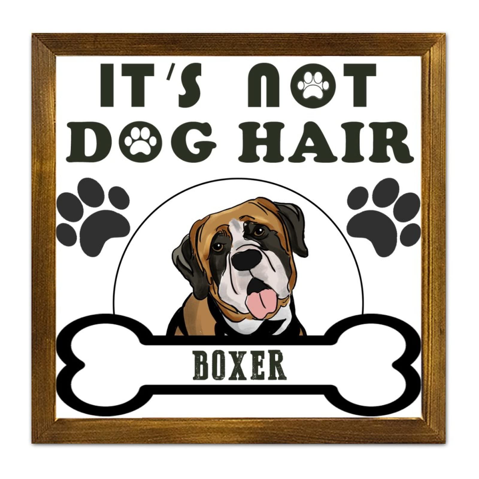 Cadeau de Saint-Valentin cadre en bois Boxer pour amoureux des animaux