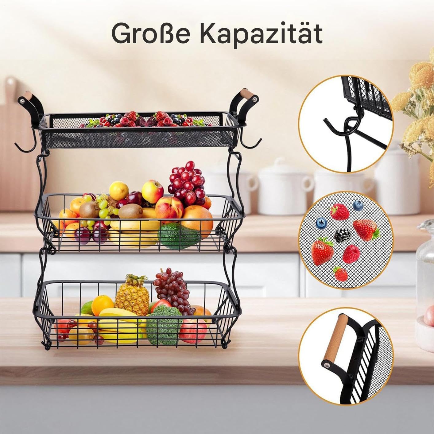3 pisos Soporte para mostrador de cocina