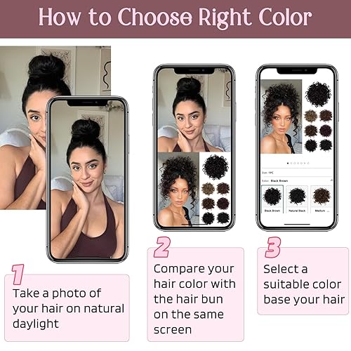 Miniatura 5 de HOOJIH Moño desordenado con cordón elástico y ondas sueltas, moño rizado grande, extensión de cola de caballo sintética, extensión de moño para