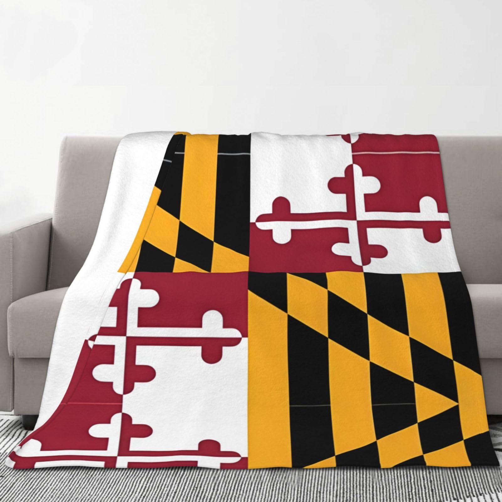 Couverture plaid Maryland flanelle légère grand lit canapé salon