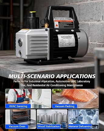 3 CFM 1/4 HP Vacuum Pump, Single Stage HVAC AC Vacuum Pump