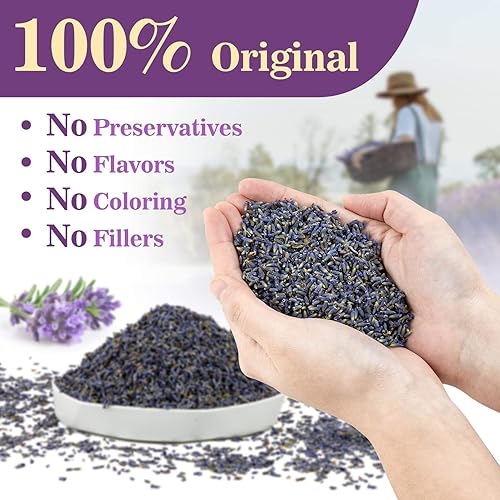 Miniatura 10 de Sukh - 7.05 oz de lavanda seca francesa - Sukh - Saquitos de lavanda orgánica para cajones y armarios, bolsas de bolsitas de flores de lavanda,