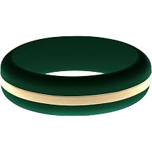Womens Mens Dark Green Silicone Ring - Changeable Color Bands - Many Colors - Safe, Durable, Everyday Wear Wedding Band - 1 Ring - Sizes 4-16