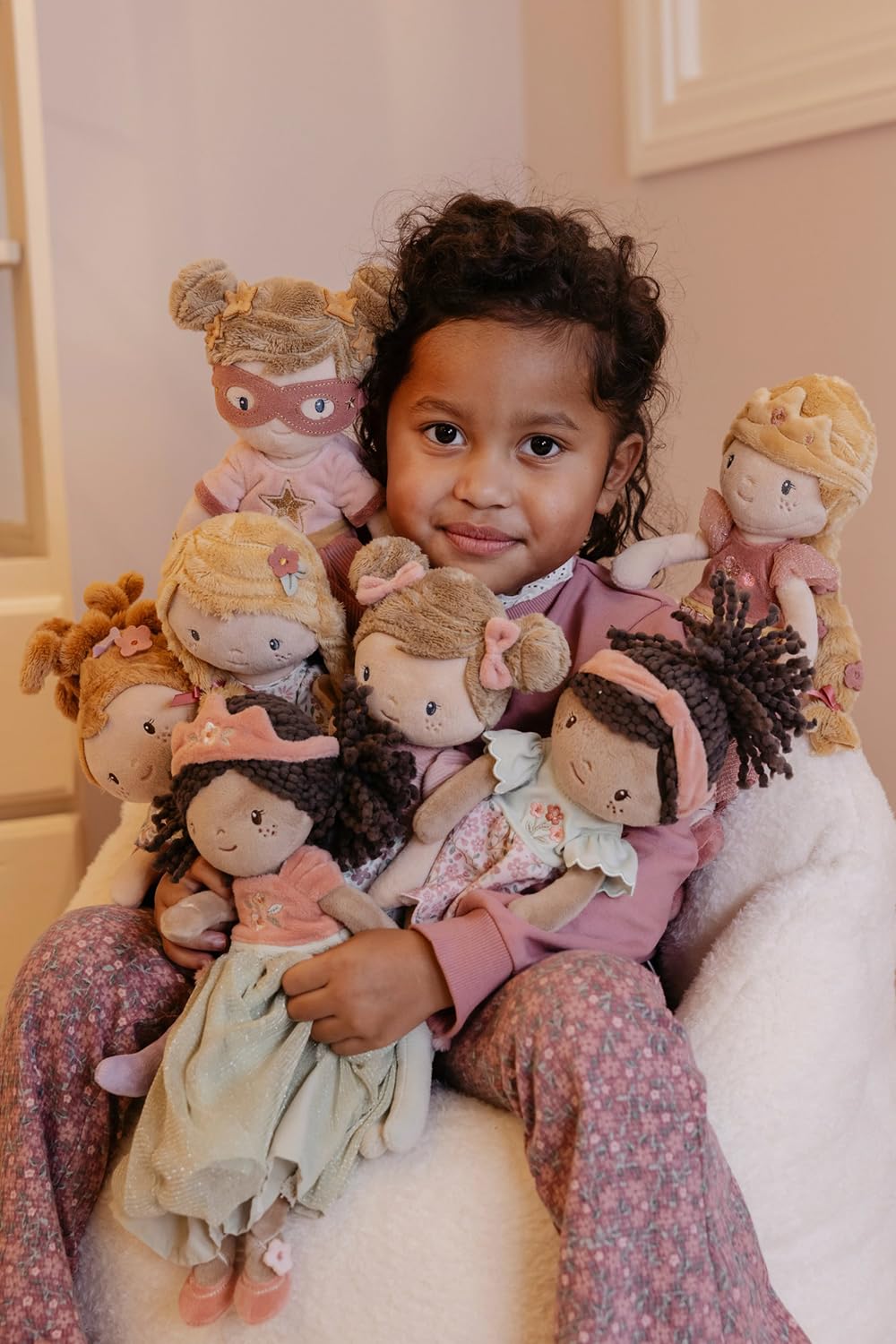 Little Dutch Weiche Stoffpuppe Kuschelpuppe - Puppe Evi - 35 cm groß - für Mädchen ab 12 Monate - Blumenmädchen