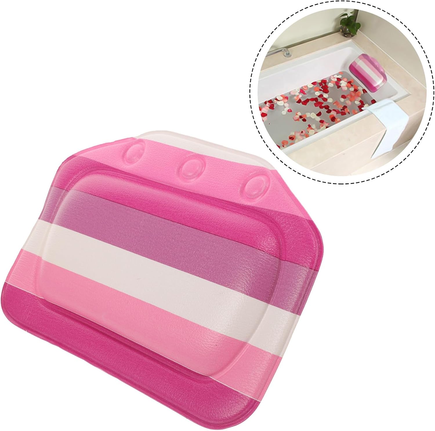 Cabilock Fatigue Relief Bathtub Pillow with Suction Cups, Colorful Foam Head and Neck Cushion for Soaking Tub, Spa and Hotel Use, Soft Bath Pillow for Relaxing Bathing Experience