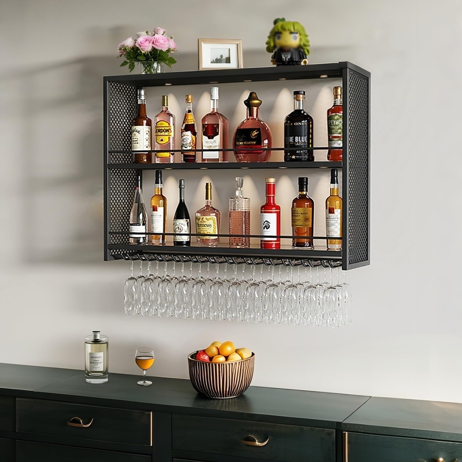Support pour verres et porte-bouteilles mural pour ranger sa cuisine