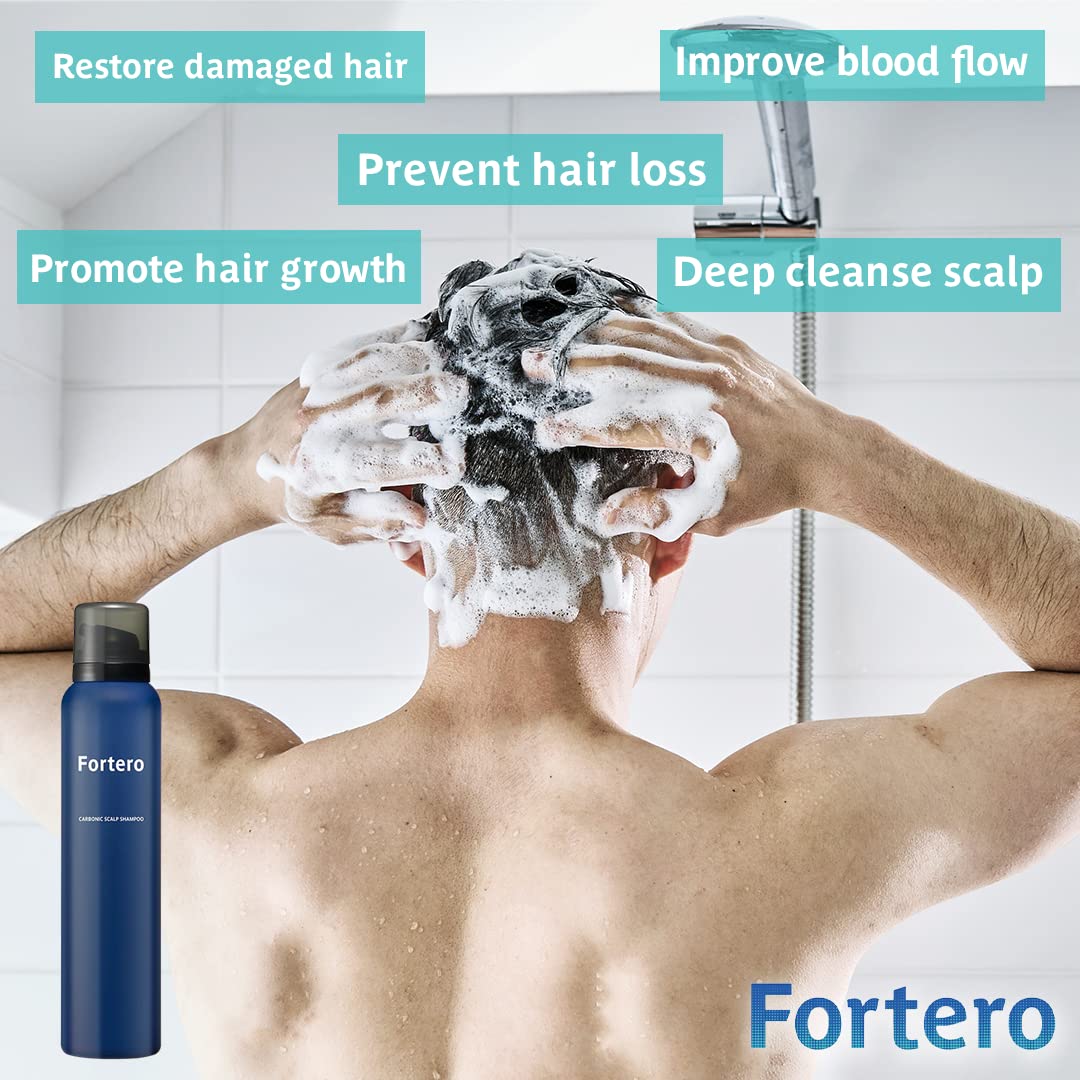Fortero Original Edition Carbonic Acid Shampoo for Men - 2 Bottles, 2.65 Ounce Each - Thickening, Hair Growth, DHT Blocking, Moisturizing, Paraben Free
