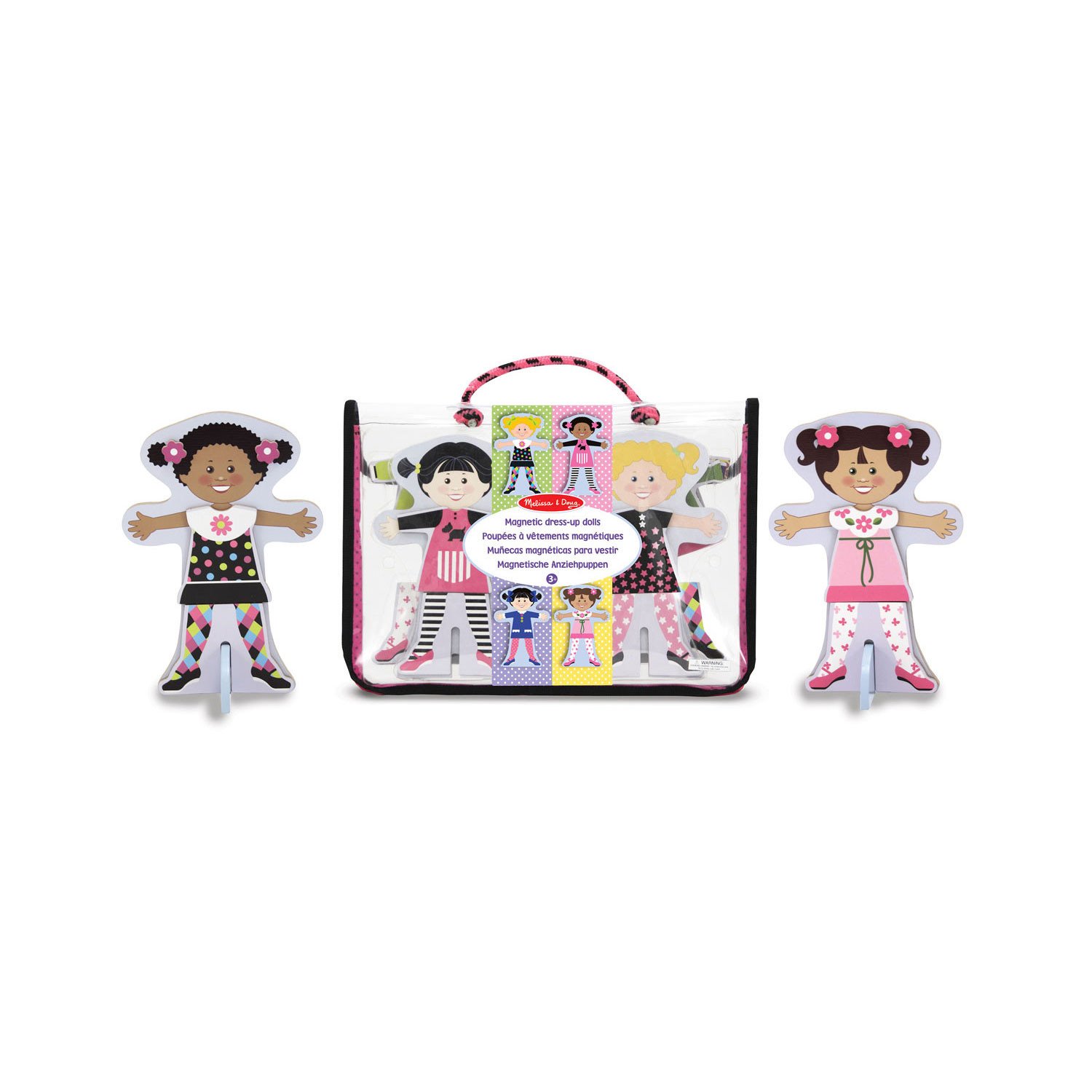 Melissa and Doug Gioco magnetico Bambole in legno con guardaroba magnetizzato