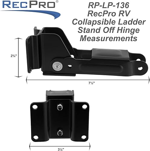 Miniatura 5 de RecPro Par de bisagras de soporte para escalera plegable RV (sin pin)