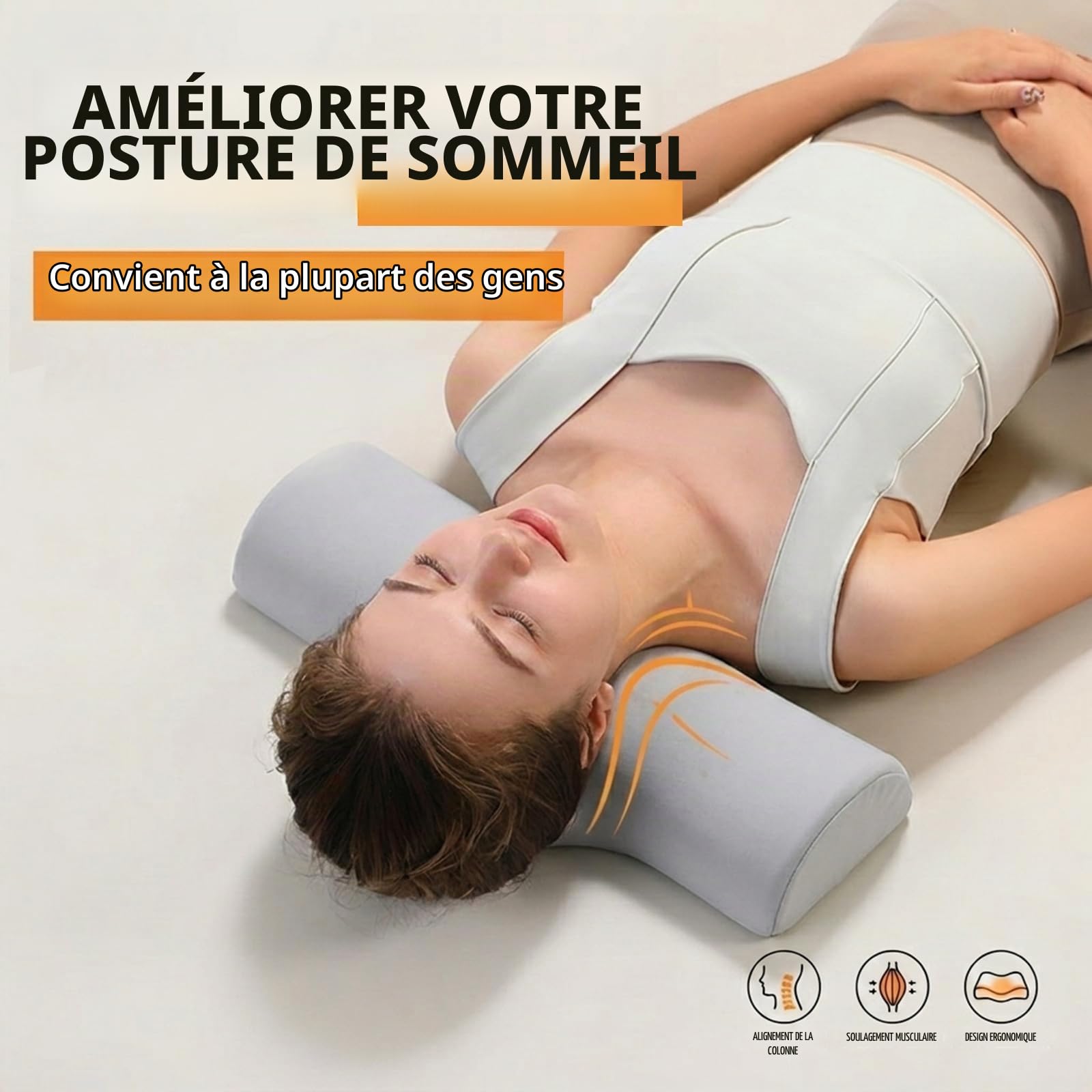 Oreiller Cervical, Oreiller Orthopédique Ergonomique en Mousse À Mémoire De Forme pour Soulager Les Douleurs Et Soutenir Les Cervicales, Idéal pour Sommeil Réparateur Et Meilleure Posture