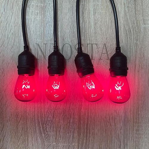 Miniatura 3 de 15 bombillas de repuesto S14, rosa transparente, incandescente de 11 W, base mediana E26