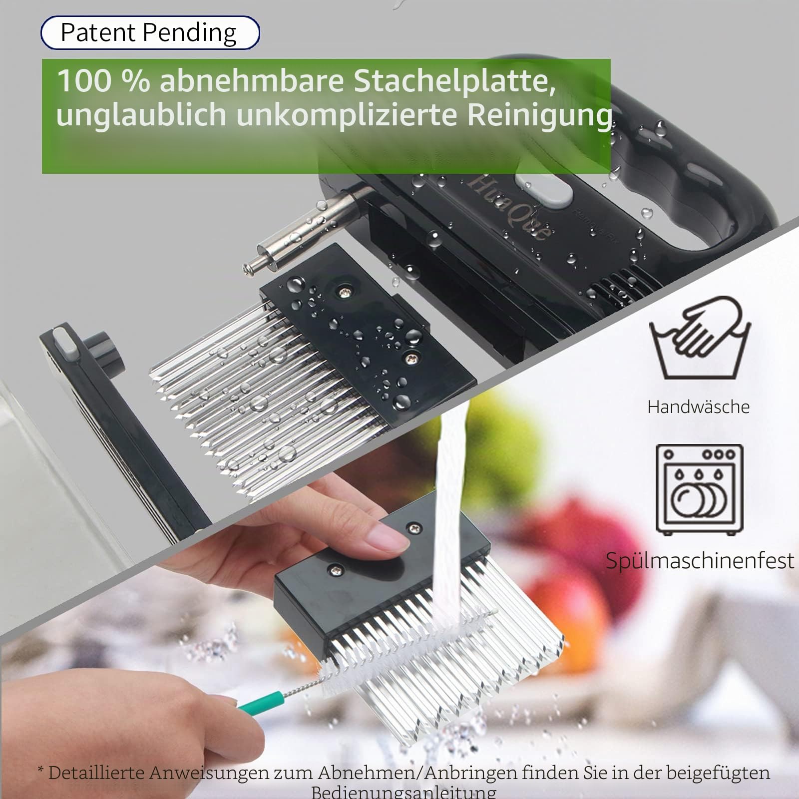 Steaker Fleischzartmacher, abnehmbare Steaker für Fleisch mit 48 Klingen aus Edelstahl zum Zartmachen von Rind/Huhn/Schwein, spülmaschinenfest
