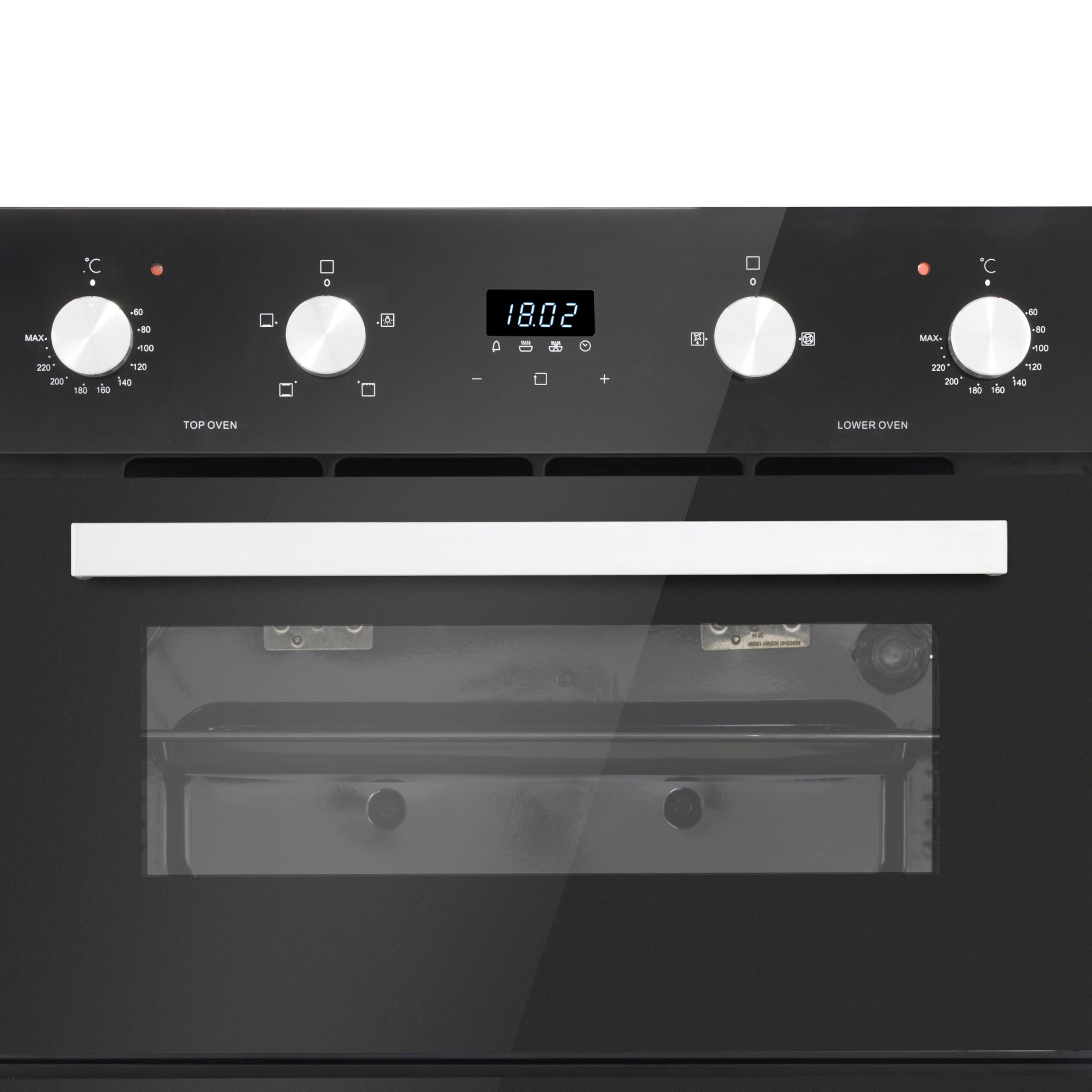 Baridi 72cm Built-Under Double Oven, 74L Capacity, Energy Rating A, 8 Shelf Positions, Black Glass – DH278 — view 5