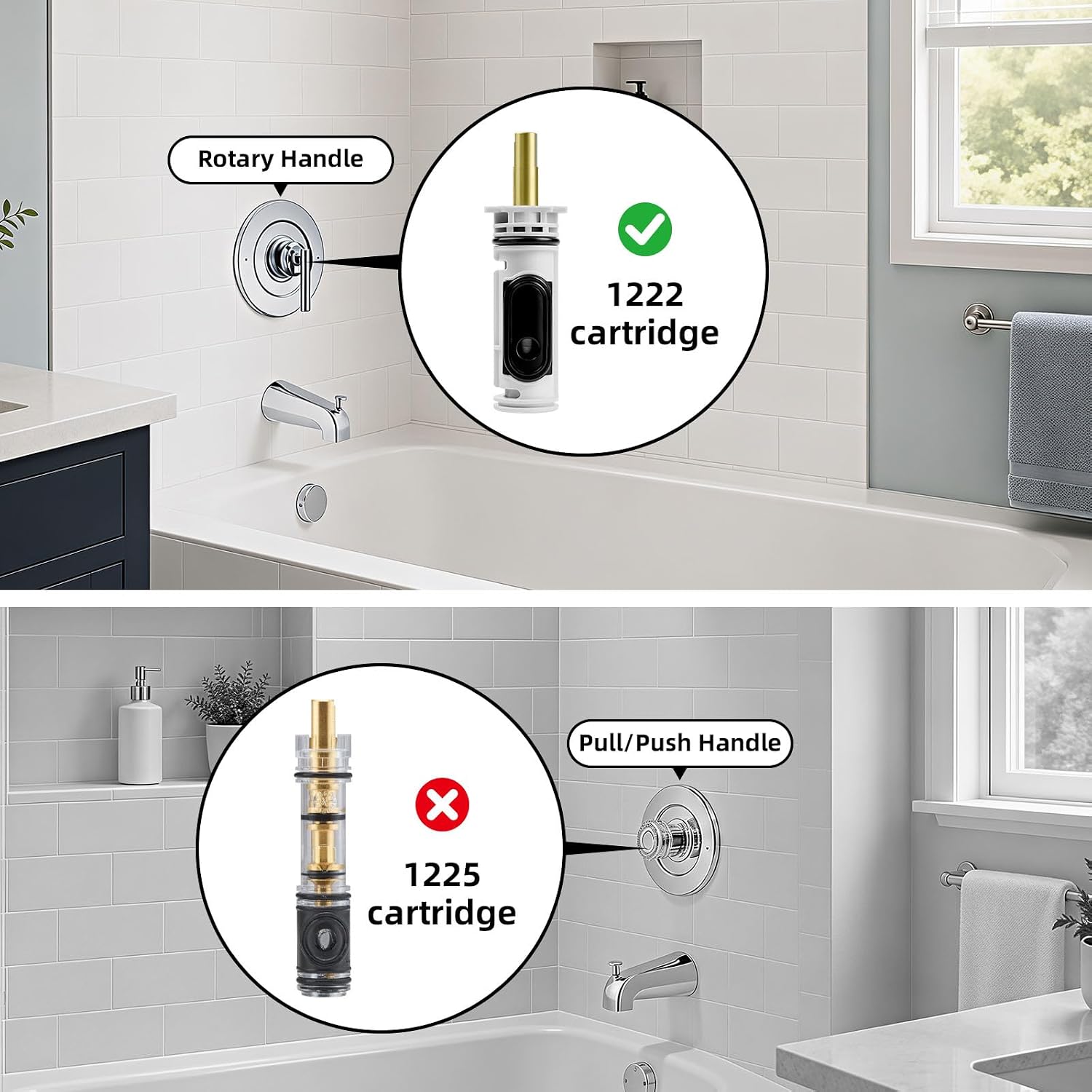 1222 Shower Cartridge Kit Replacement for Moen Posi Temp | Temp Balanced Brass Cartridge, Complete Repair Kit, Easy DIY Install