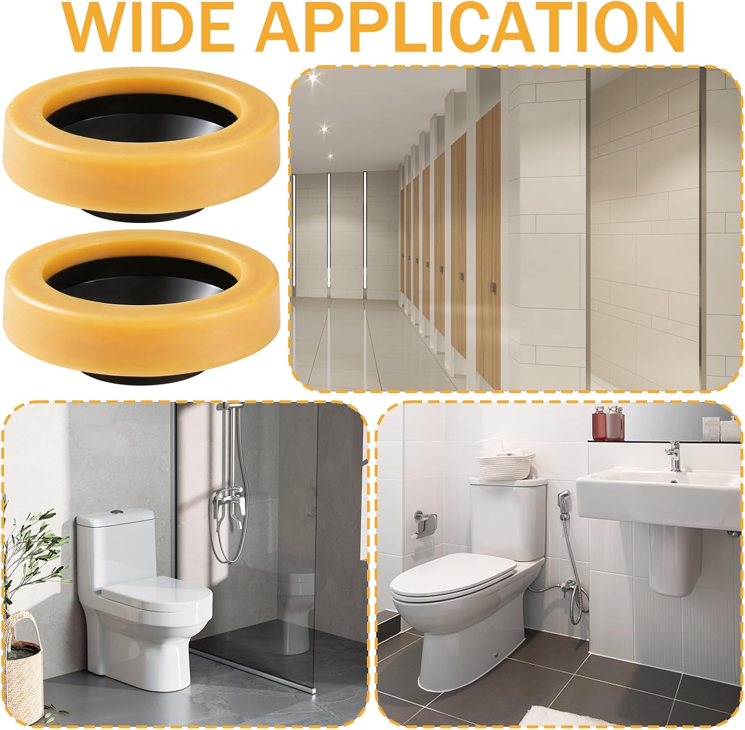 10 Pack Toilet Wax Ring Extra Thick Toilet Bowl Wax Ring Gasket Fits 3-inch and 4-inch Waste Line—Effectively Prevent Gas, Odor and Watertight Leakage Toilet Wax Ring Kit for New Install Re-seat