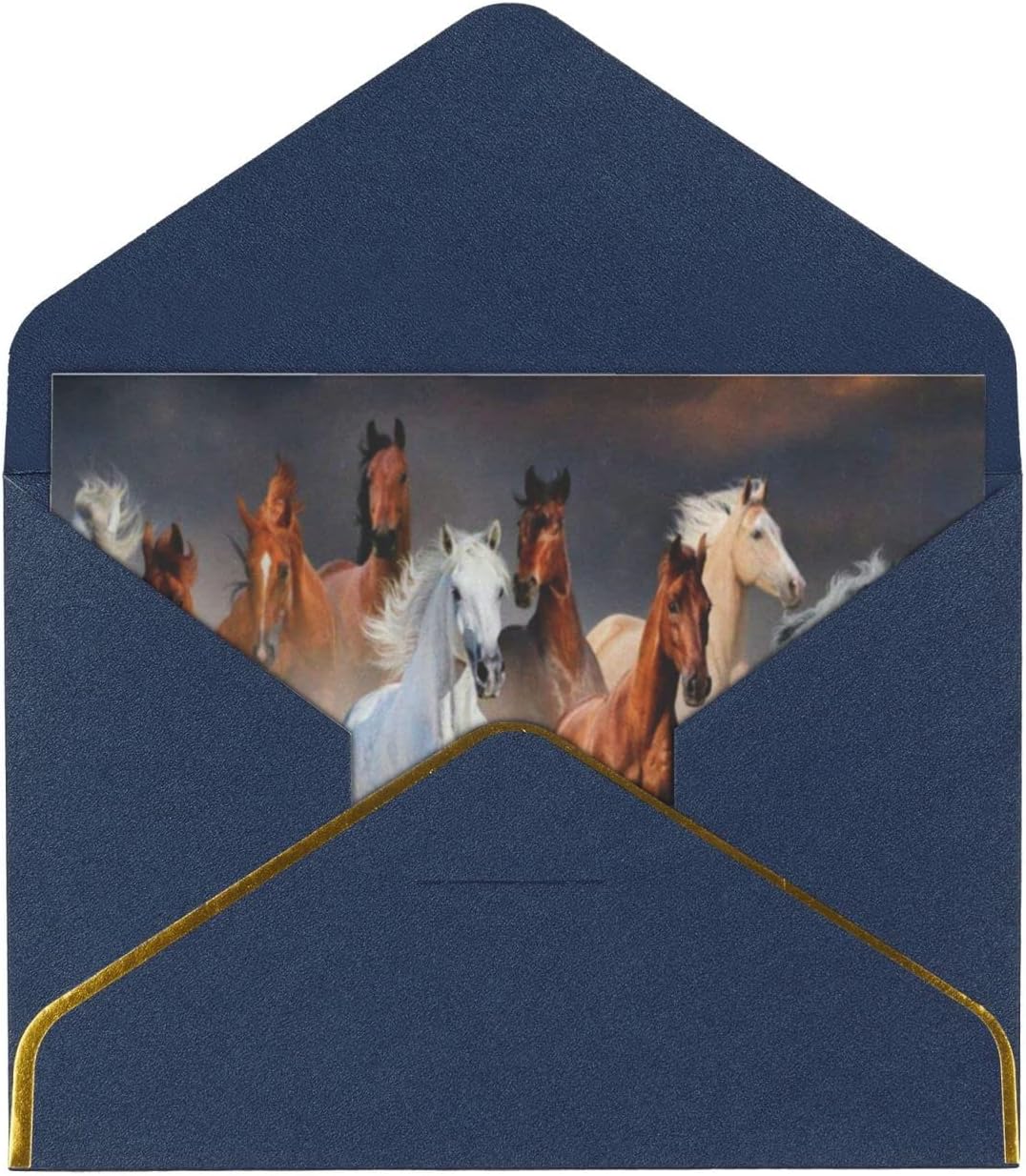 5色展開 メッセージカード 感謝カード 金縁 草原 動物 高級 アンティーク調 おしゃれ 封筒シール付き お祝い手紙 便箋 ミニ 挨拶状 レターセット 結婚式 招待状 グリーティングカード サンキューカード 馬 ビジネス 封筒付き ブラウン6 お礼状用 手紙 記念日 プレゼント 職場