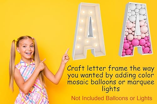 Miniatura 5 de JW Passion - Calidad Premium, Hecho Con Pasión Letras de Globo de 3 Pies de Alto para Mosaico, Letras Grandes Iluminadas con Marco, Kit de Bricolaje