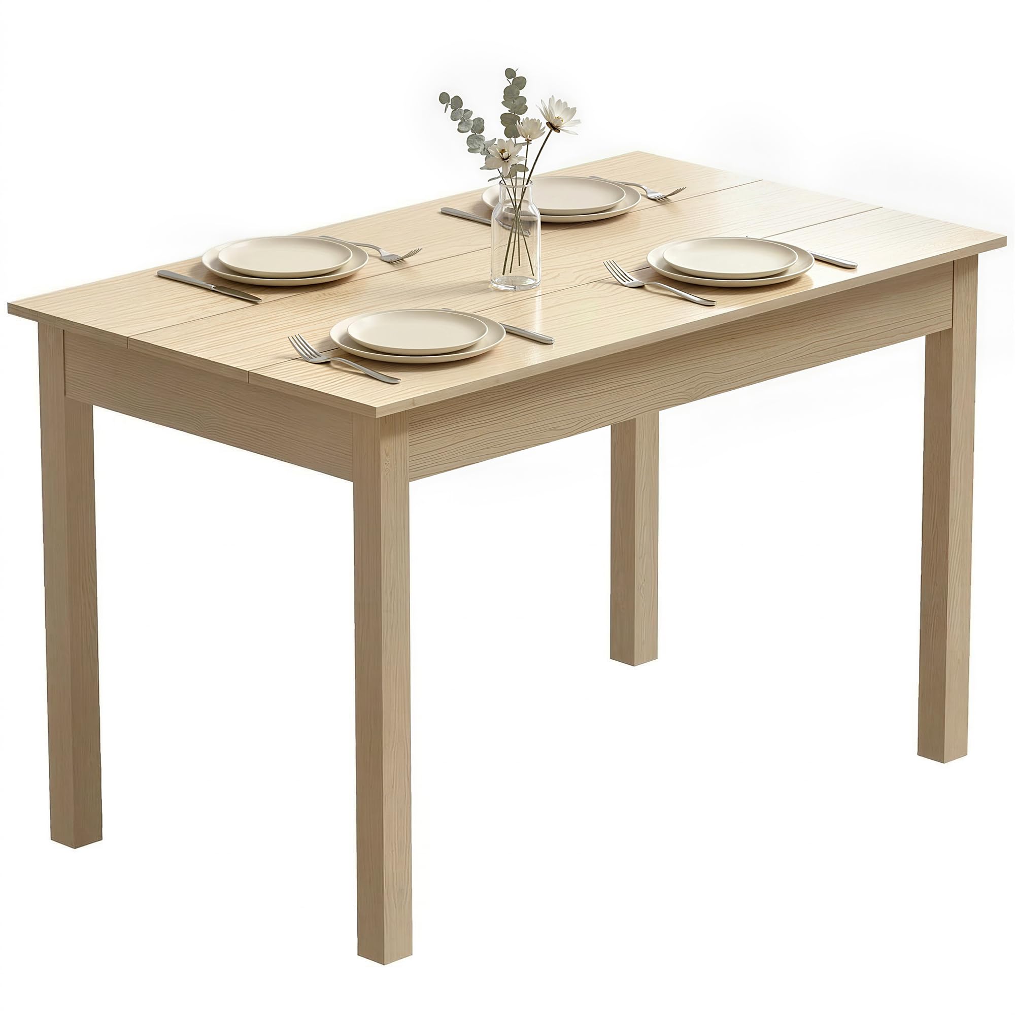 HOMCOM Table de Salle à Manger Design Moderne Bicolore avec Grand Plateau 4-6 Personnes en Bois dim. 119L x 70l x 75H cm - en Bois, chêne