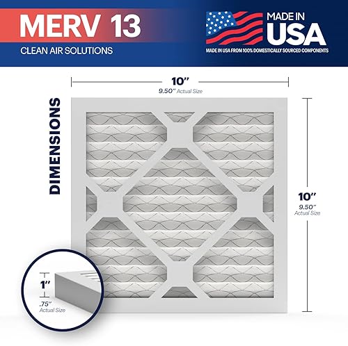 Miniatura 2 de BNX TruFilter - Filtro de aire 10 x 10 x 1 MERV 13, electrostático plisado, para aire acondicionado, HVAC y hornos, para alergias, polen, moho,