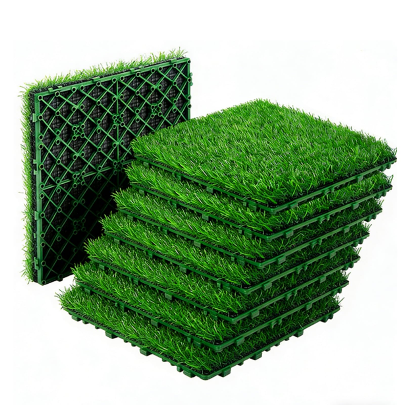 Herbe de balcon emboîtable et dalles vertes pour un patio verdoyant