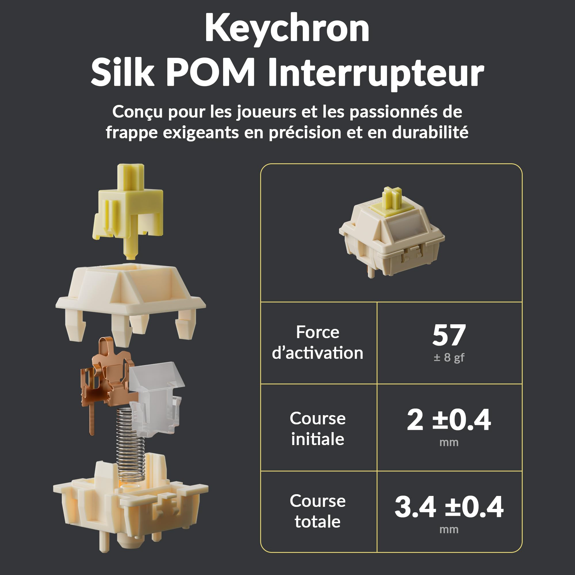 Keychron Q3 Ultra 8K Clavier Mécanique sans Fil, TKL ISO-FR Layout, CNC Aluminium, 2,4 GHz/BT 5.3/USB-C, 8000 Hz, ZMK/Launcher, Clavier AZERTY 80% pour Mac/Windows/Linux, Interrupteur Banane, Noir