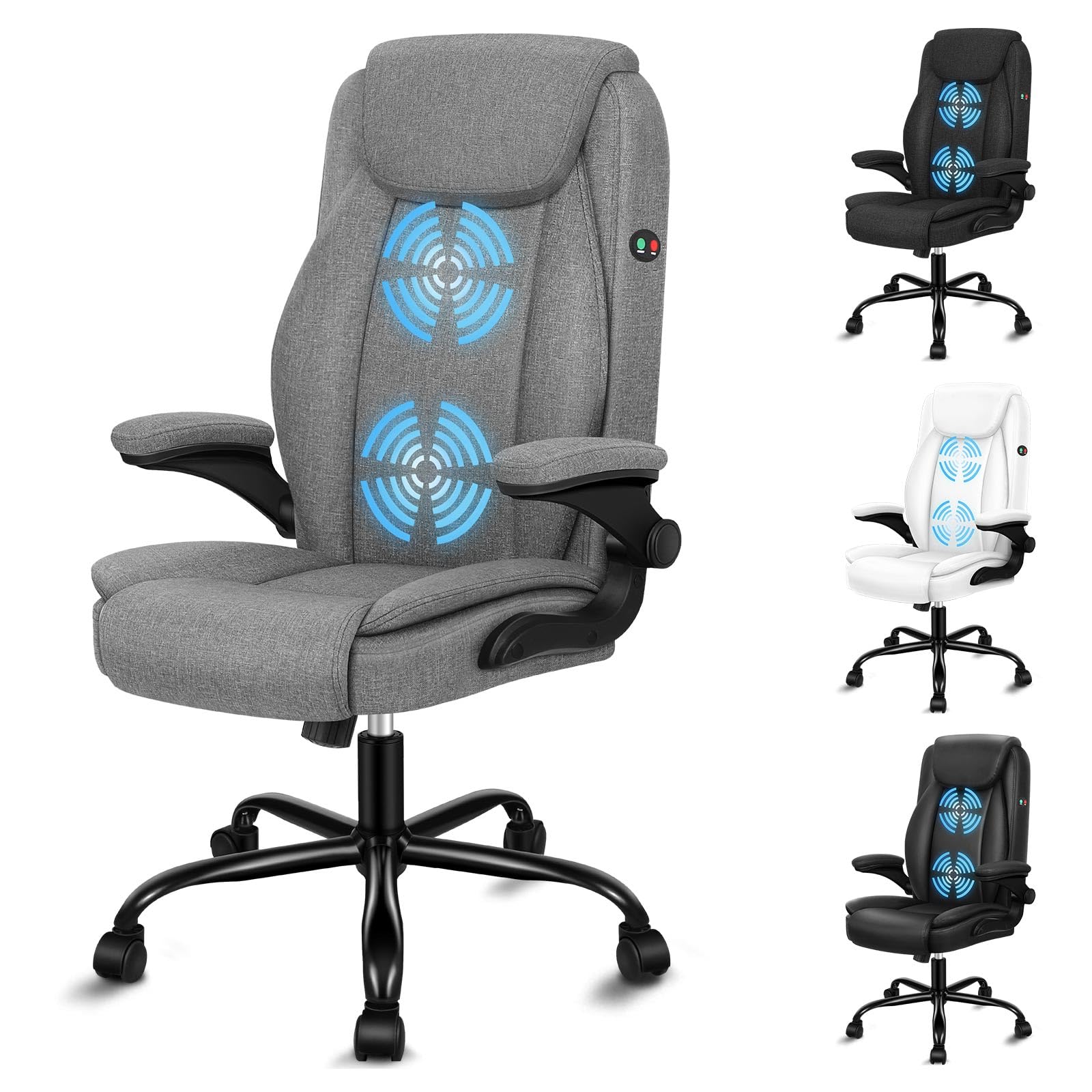 Fauteuil de direction ALFORDSON 150 kg avec dossier haut ergonomique gris
