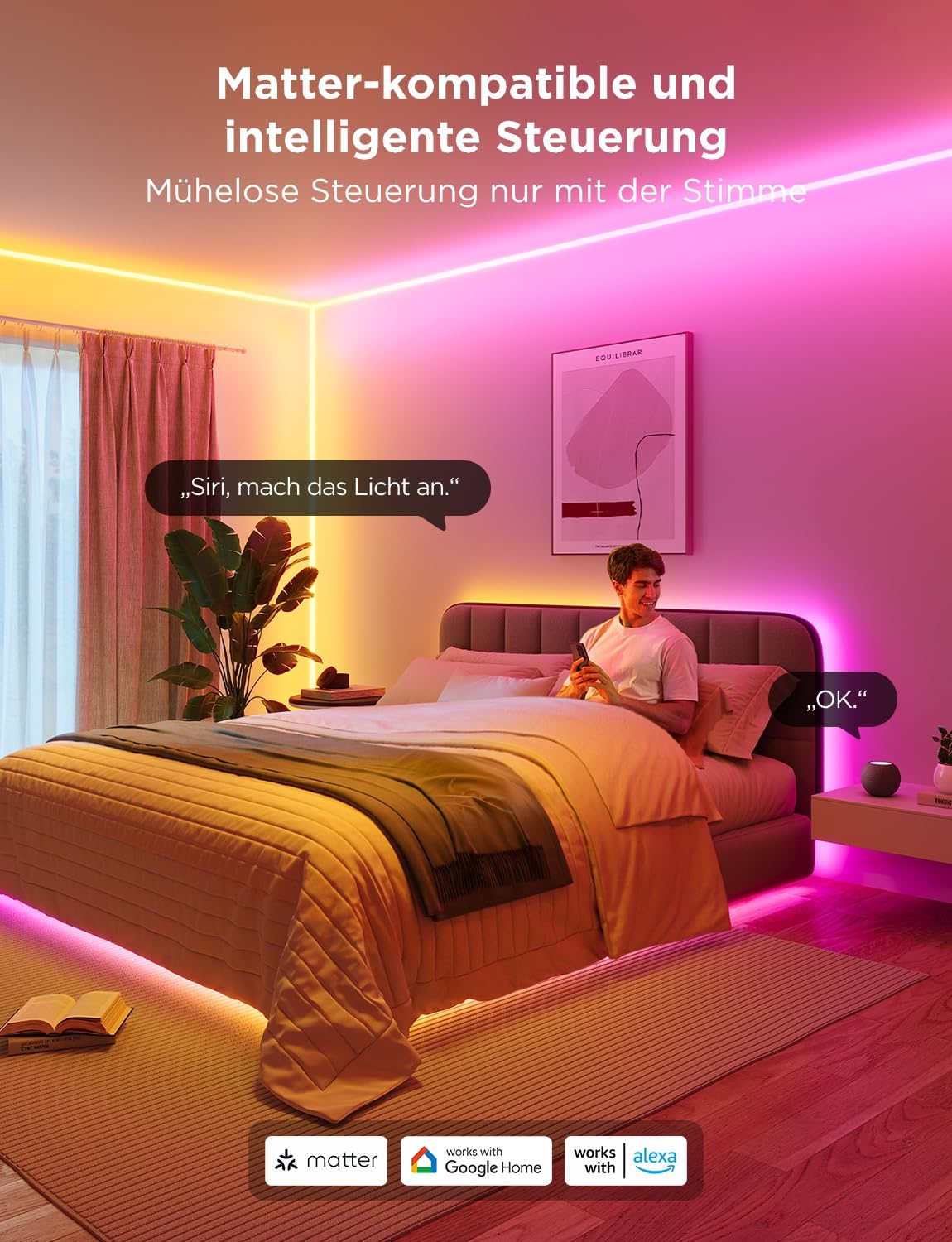 Govee Neon LED Strip für Sockelleiste,5M RGBIC LED Streifen für Wandlinien und Ecken, Kompatibel mit Matter，Musiksync, Zuschneidbar, Neon Licht Deko für Wohnzimmer, Korridor, Schlafzimmer | Kompatibel mit Matter Alexa Google Assistant, Musiksync, Zuschnei