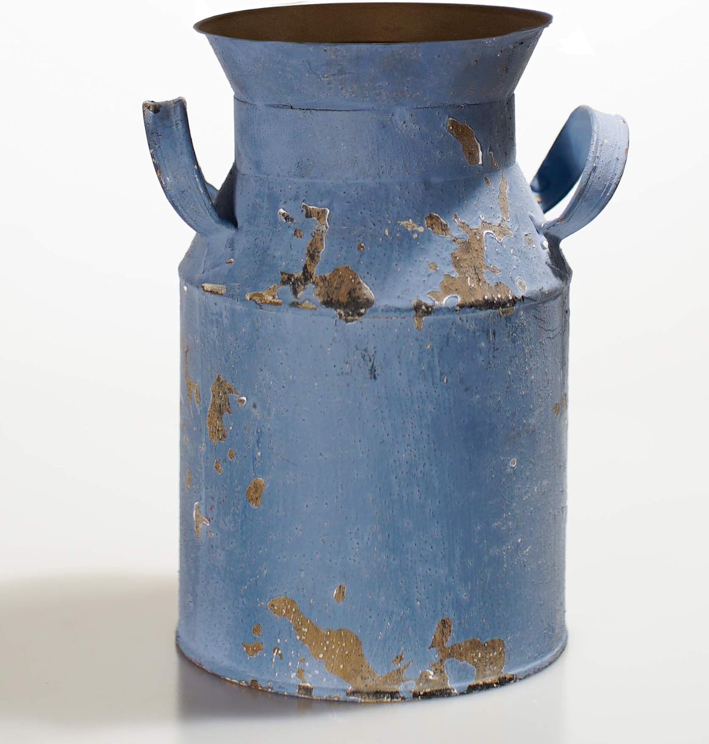 Harbor Gardens H12503BLUE 8.3" Old Fashioned Distressed Vintage Blue Milk Can