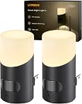 Capteur de mouvement lumière de nuit - LYRIDZ Branche-lumière de nuit dans les murs, 1-150LM Luminosité réglable, blanc chaud 2700K, Haut et bas Lumineux LED Lumières de nuit pour Hallway Salle de bain Stairway Chambre (2 Boîte)