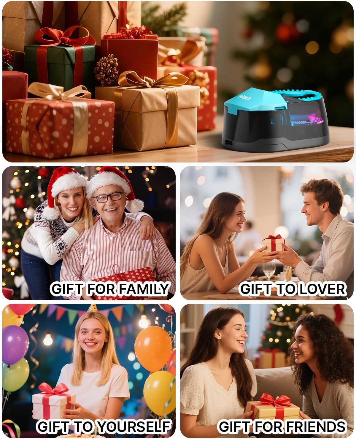 W & O Bluetooth Speaker with Wireless Earbuds,All in One, Magnetic Portable Speaker Bluetooth 5.4 with RGB Lights, Magnetic Mount，for Travel, Gifts (Blue)