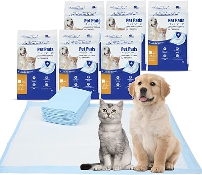Absorbent Puppy Pads, Quick Drying Training Pads for Dogs Cats, Leak Proof Dog Pee Pads, Disposable Dog Pads, Pet Underpads for Puppies, Regular 2316 - 60 Count