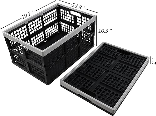 Miniatura 2 de Paquete de 4 cajas plegables de 42 litros, cajas de almacenamiento plegables de plástico grandes