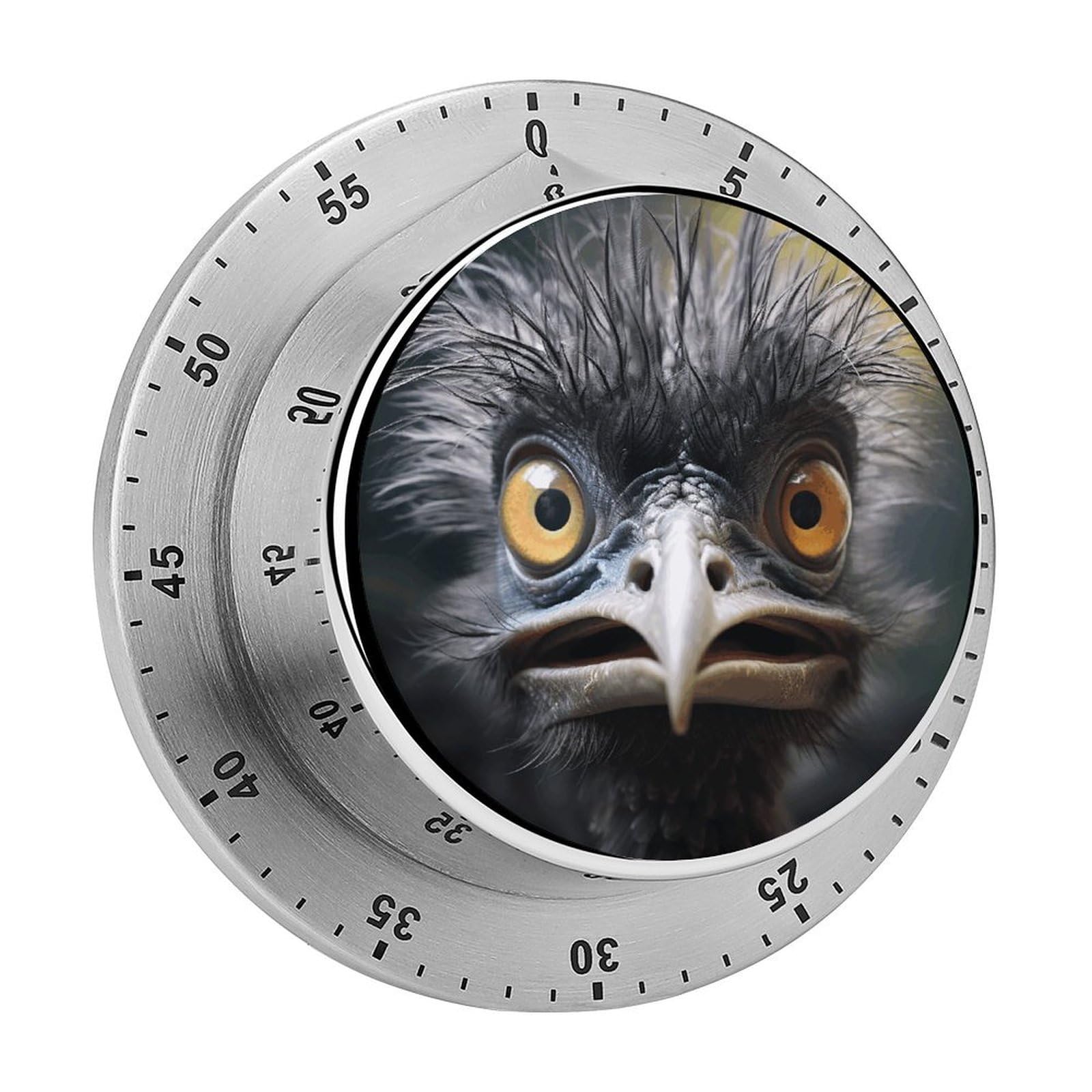 Emu Kitchen Timer Chef Cooking Timers Clock with Loud Alarm Exquisite Stainless Steel Mechanical