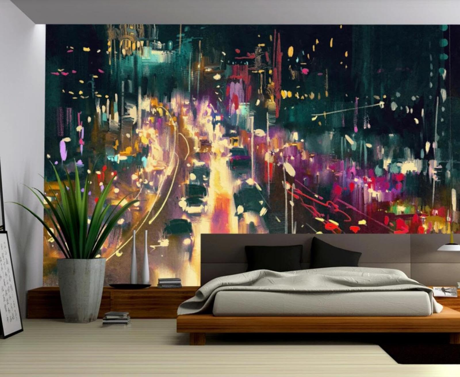 Papier peint panoramique salon pour une déco urbaine 3D
