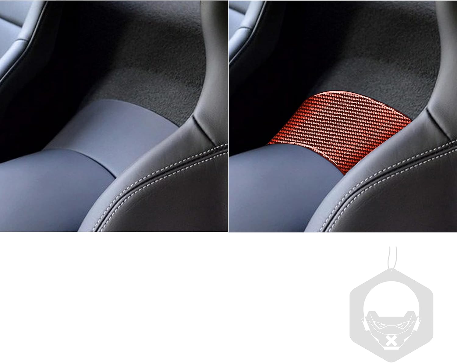 Real 3K Carbon Fiber Rear Central Armrest Cover Decal Car Interior Trim Accessories Compatible with Chevrolet Corvette C7 Z06 2014 2015 2016 2017 2019 Red 1PC